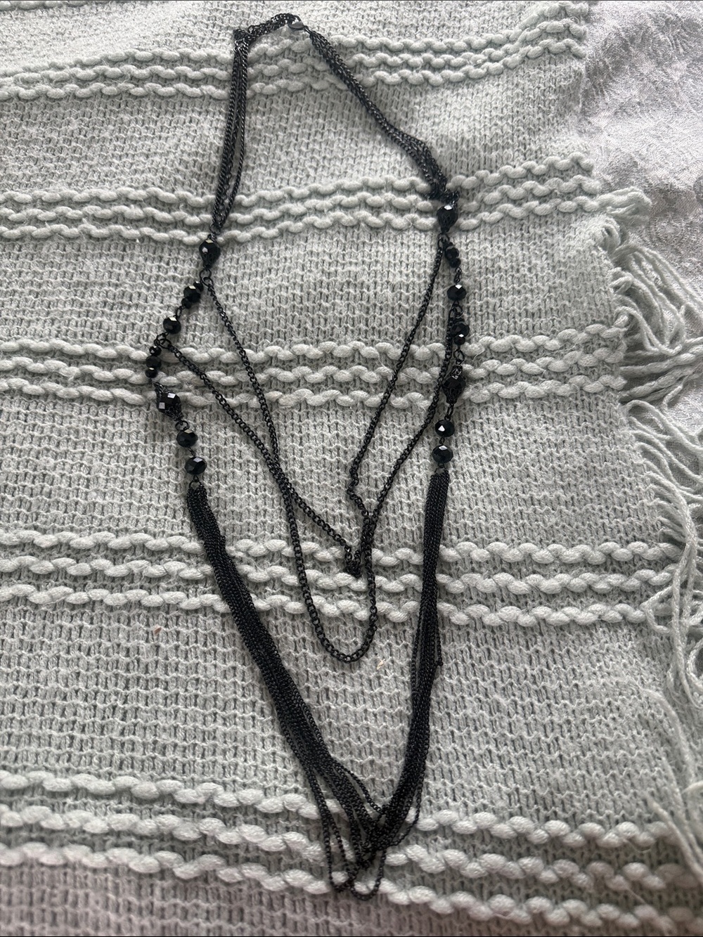 Layered Black Beaded Women's Necklace - Brand